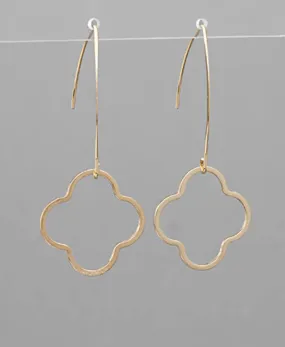 Drop Clover Earrings Gold