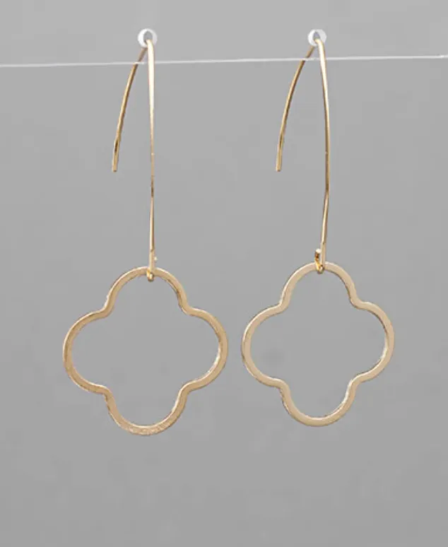 Drop Clover Earrings Gold