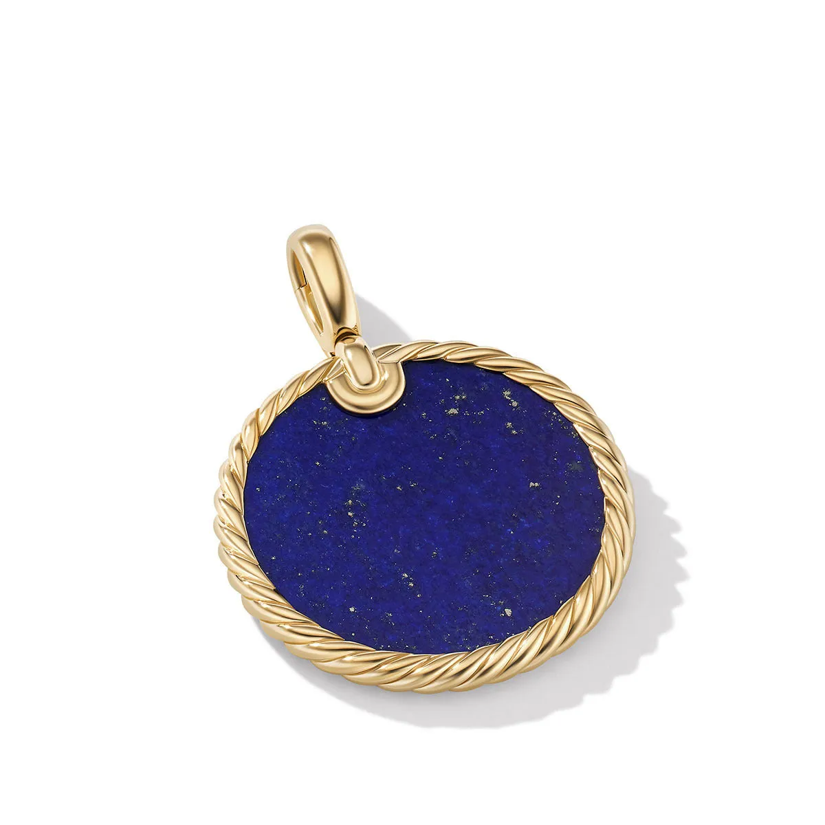 DY Elements Disc Pendant in 18K Yellow Gold with Lapis