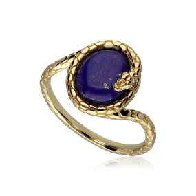 ECFEW™ 'The Ruler' Lapis Lazuli Wickelnde Schlange Ring