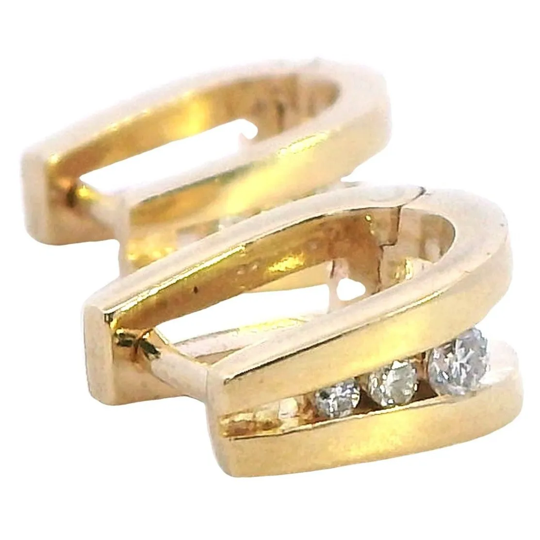 Elegant Diamond - Encrusted Huggie Earrings in 9ct Yellow Gold