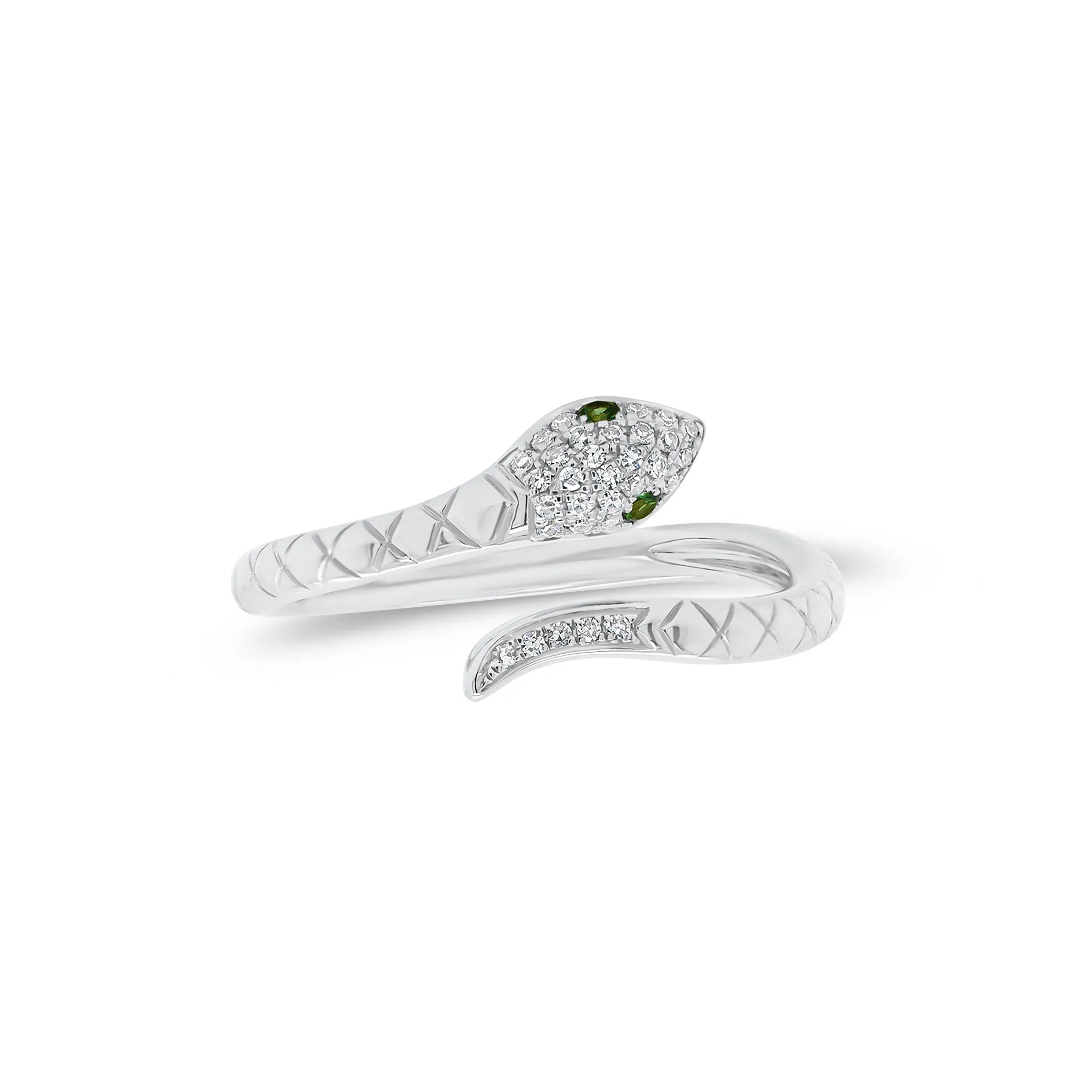 Emerald & Diamond Snake Ring