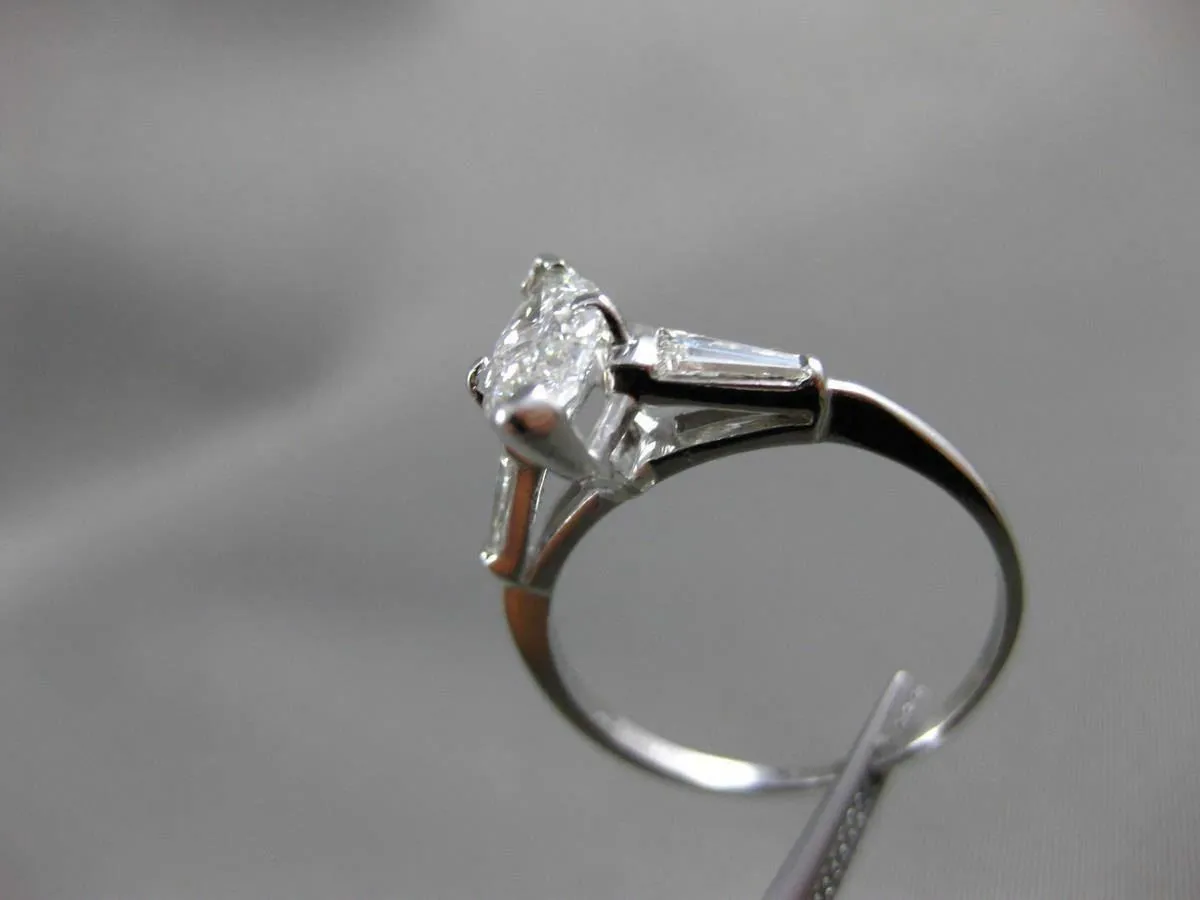 ESTATE LARGE 1.51CT DIAMOND PLATINUM 3 STONE CLASSIC ENGAGEMENT RING EGL #19930