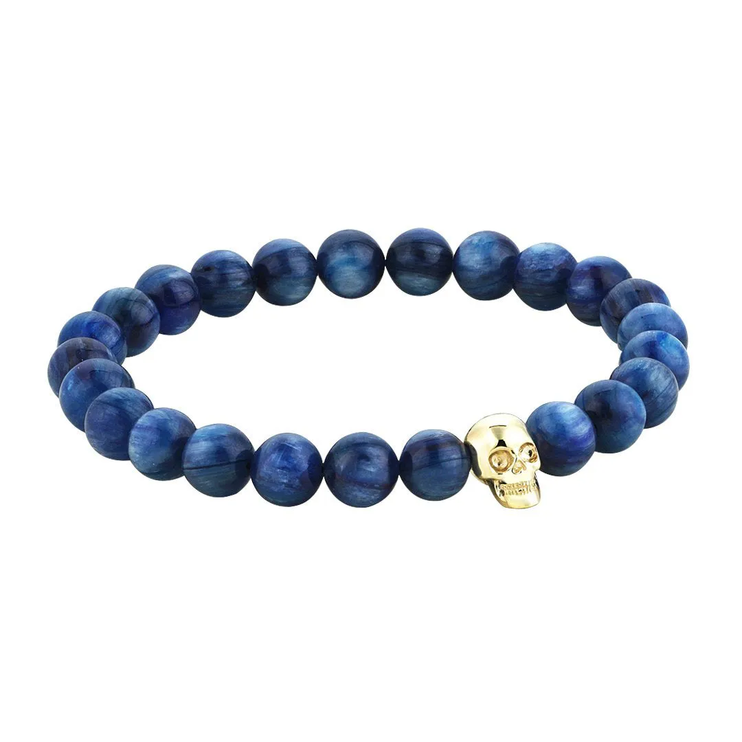 Exclusive Skull Beaded Bracelet - Solid Gold