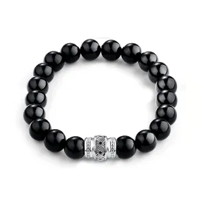 FANCIME Mens Identify Spiritual Beads 925 Sterling Silver Bracelet