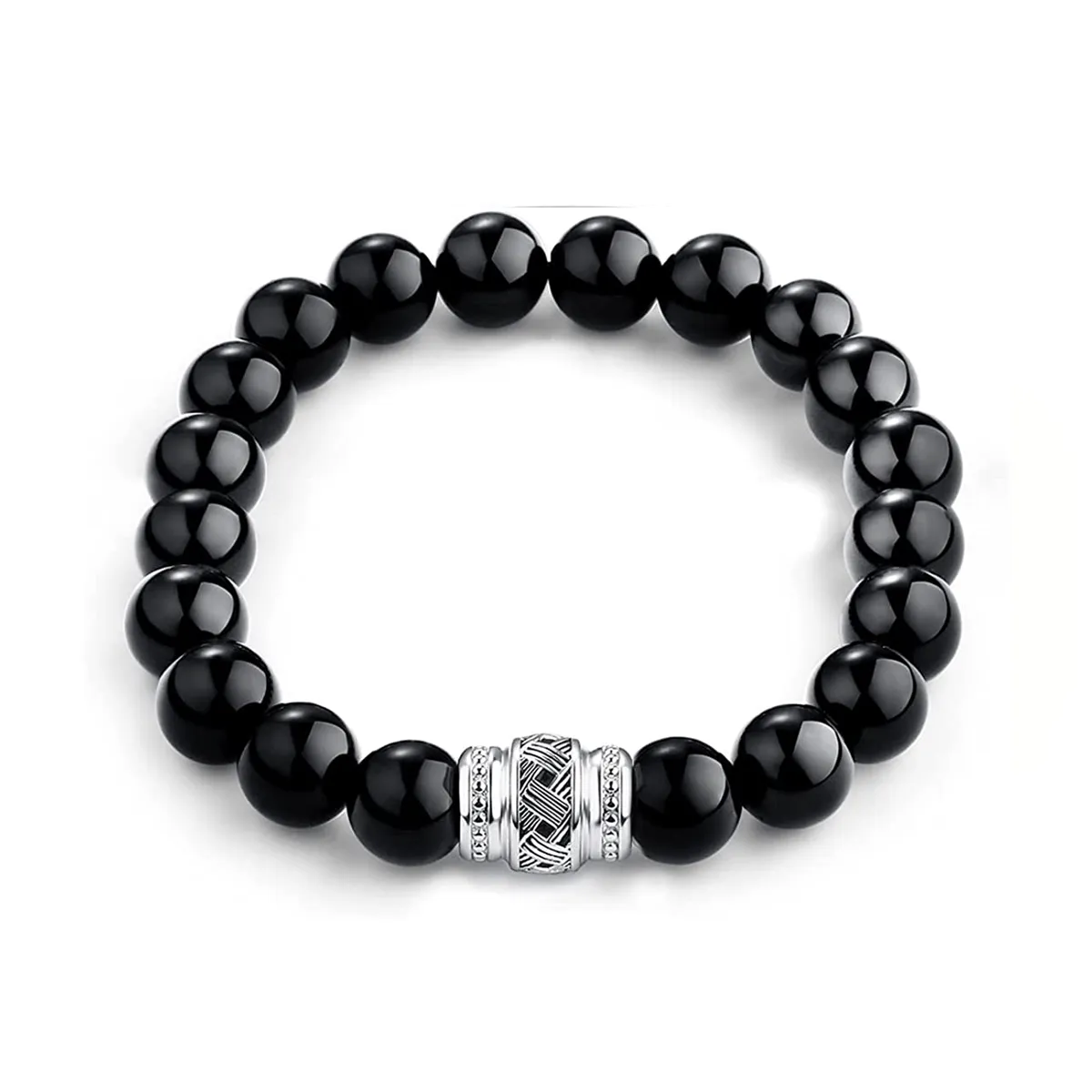 FANCIME Mens Identify Spiritual Beads 925 Sterling Silver Bracelet