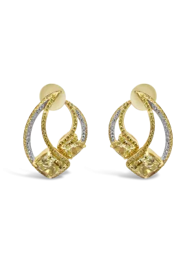 Fancy Intense Yellow Diamond Earrings