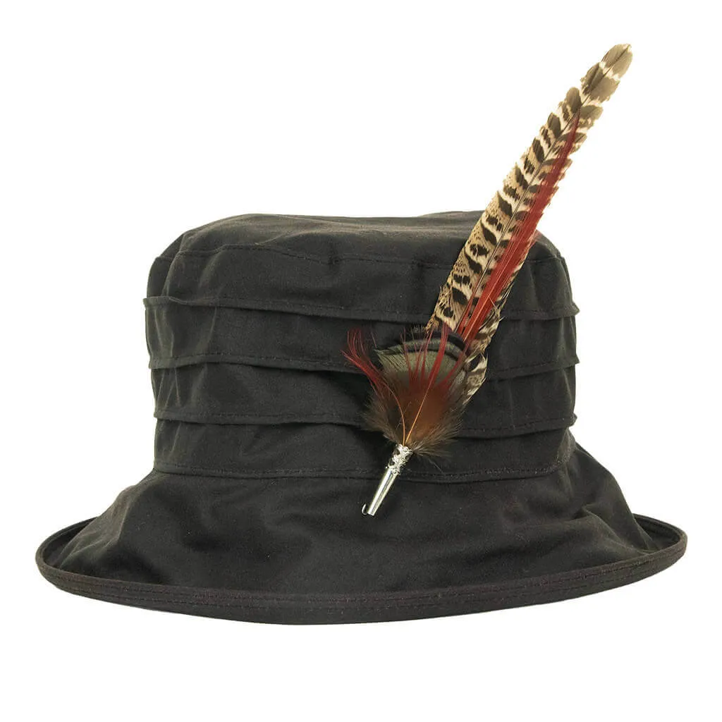 Feather Hat Pin - Orange Gamebird Feathers