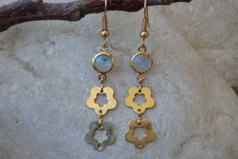 Floral birthstone earrings