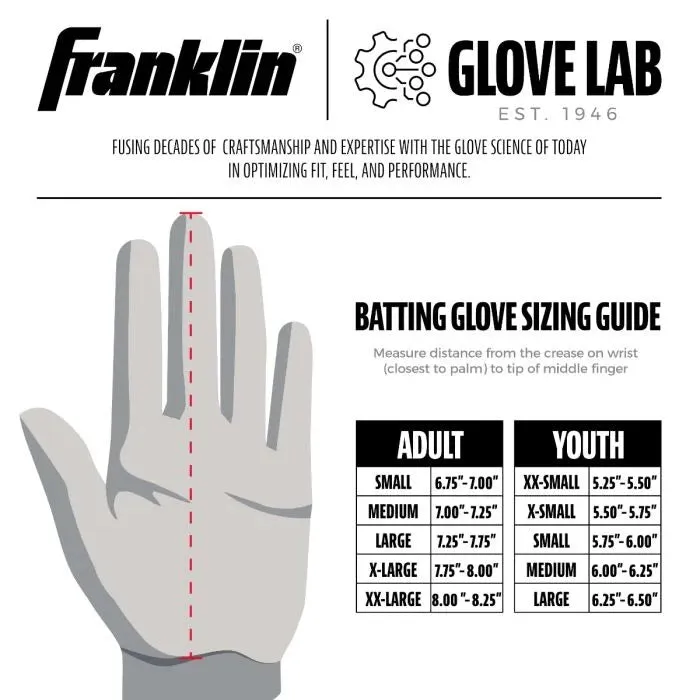 Franklin Shok-Sorb X Adult Batting Gloves - Black