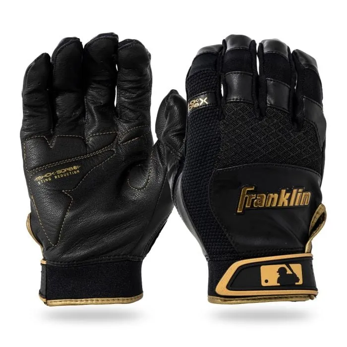 Franklin Shok-Sorb X Adult Batting Gloves - Black