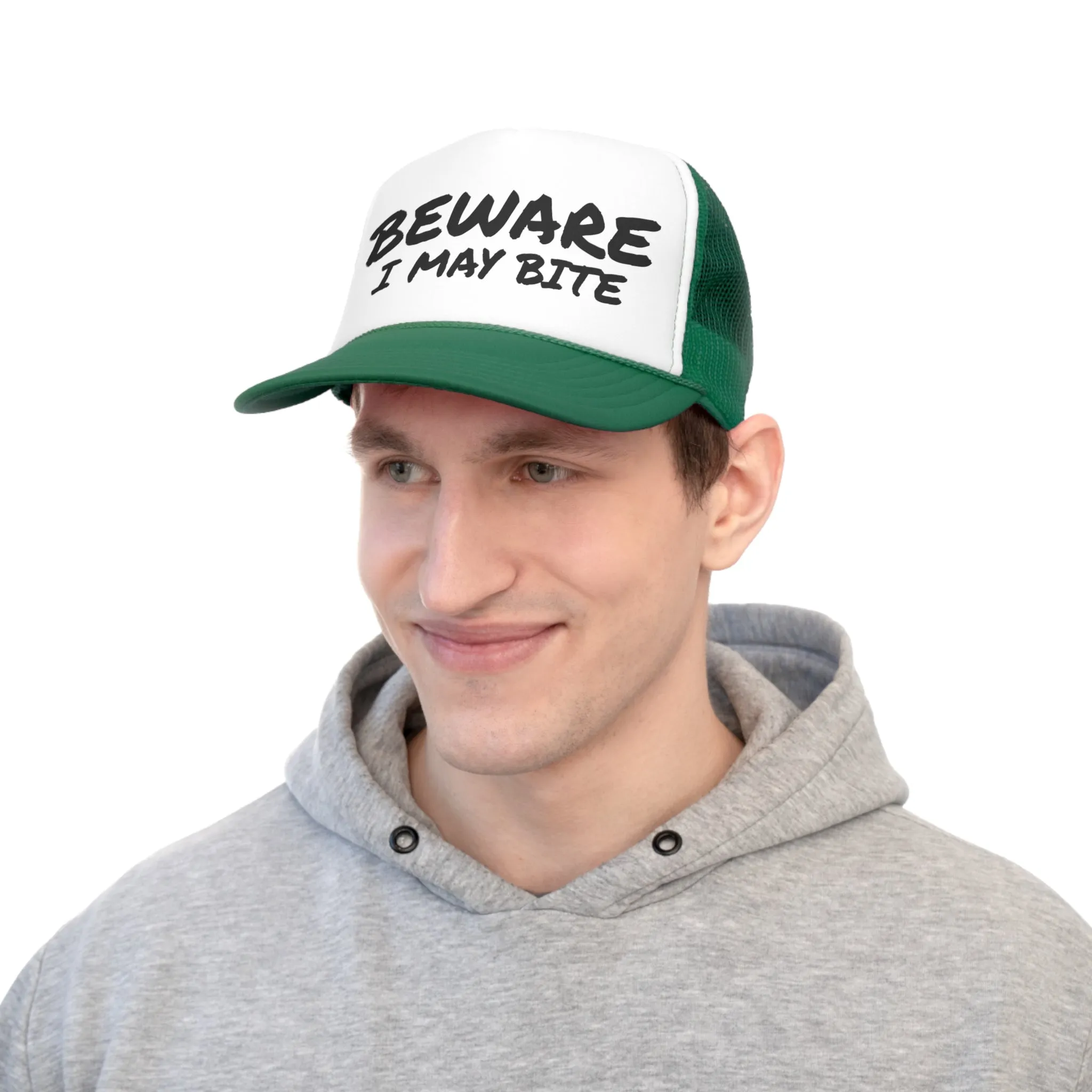 Funny Trucker Cap | Beware I May Bite |