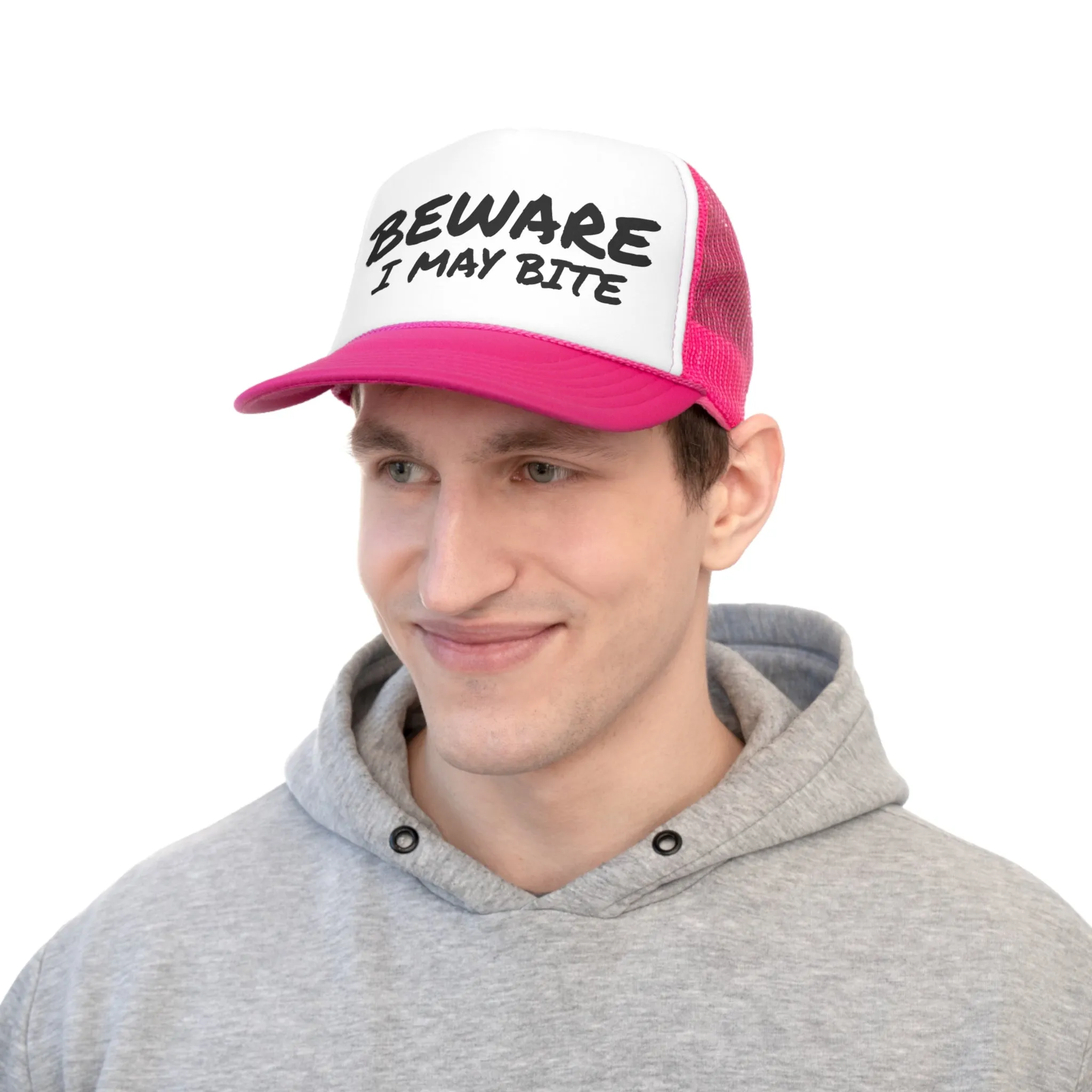 Funny Trucker Cap | Beware I May Bite |