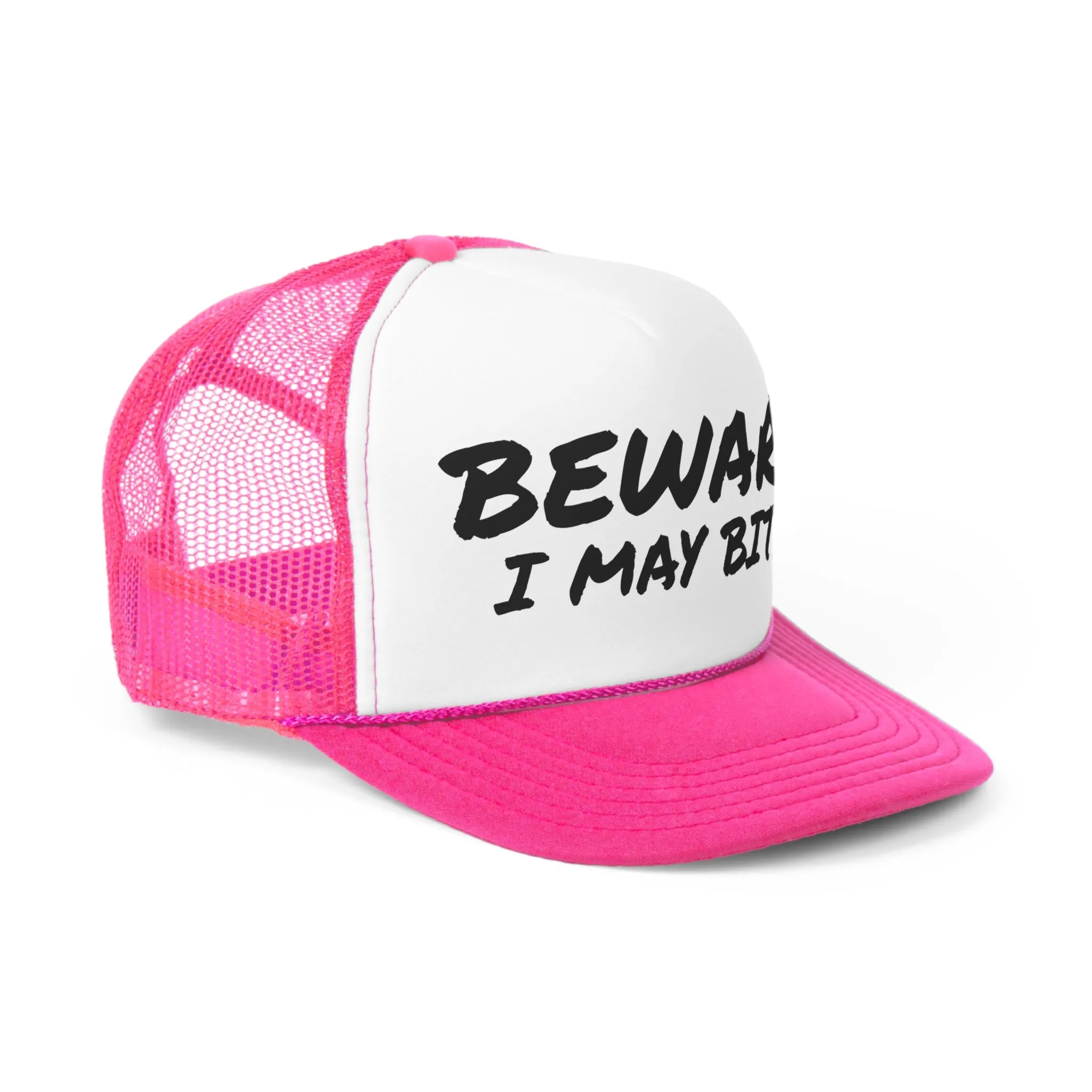 Funny Trucker Cap | Beware I May Bite |