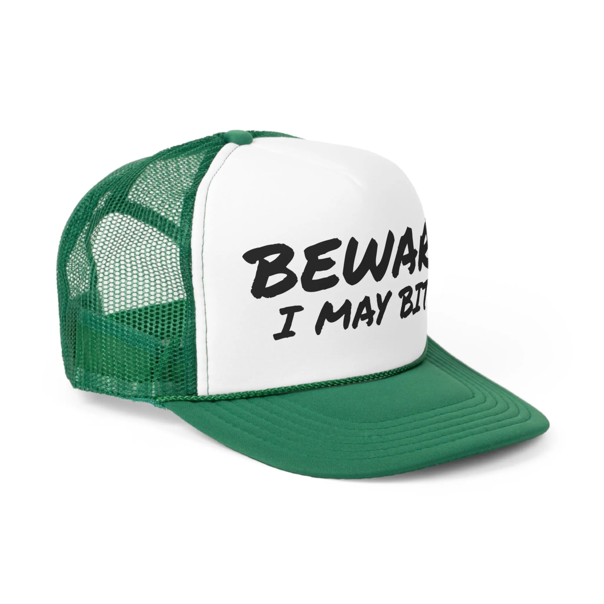 Funny Trucker Cap | Beware I May Bite |