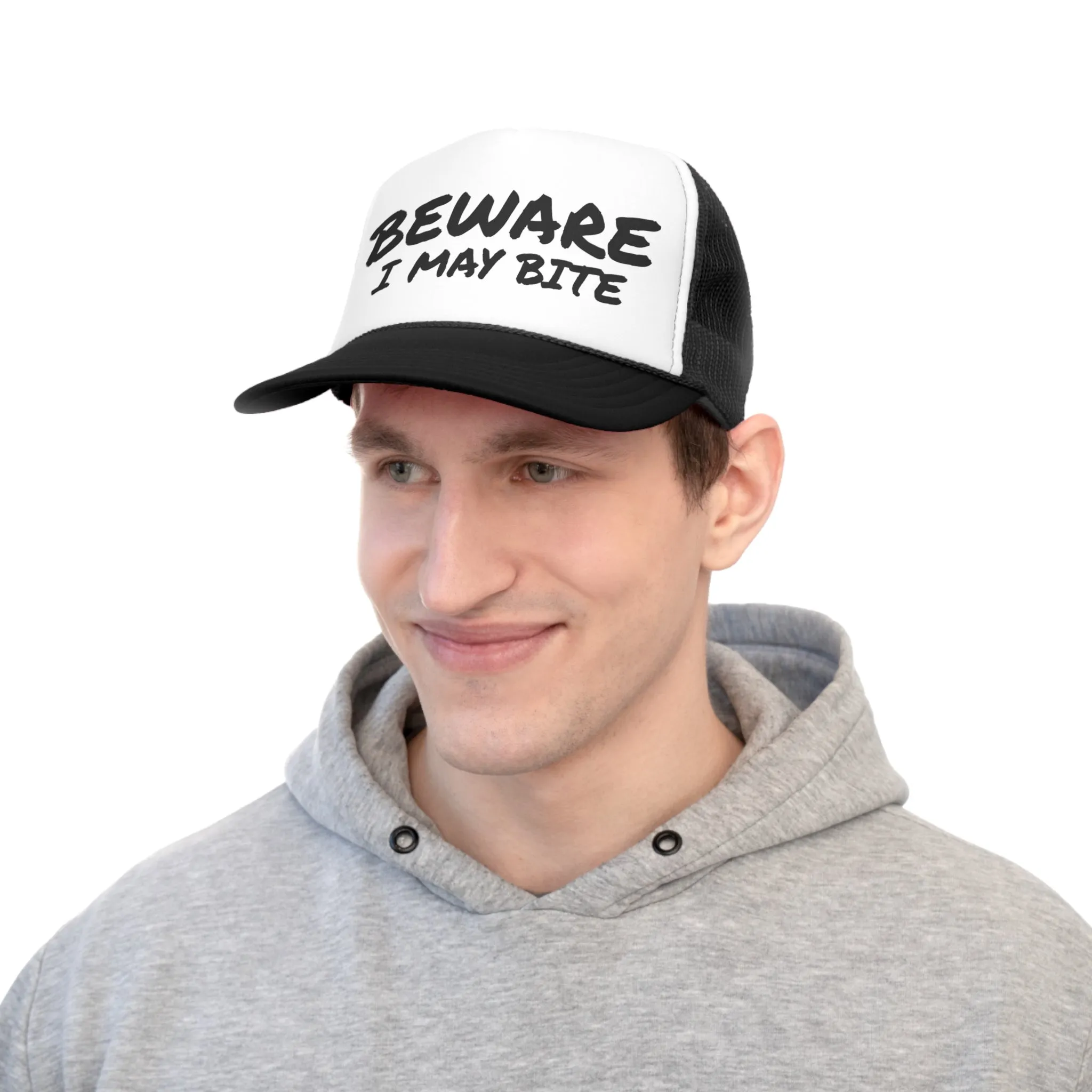 Funny Trucker Cap | Beware I May Bite |