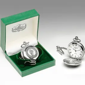 Gents Quartz Pewter Pocket Watch - Harp