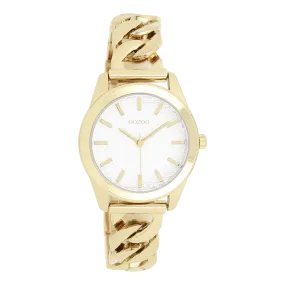 Gold coloured OOZOO watch with gold coloured petit chain bracelet - C11419