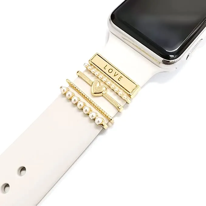 Gold Heart Love Decorative Charms for Apple Watch Band