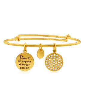 Gold Plated Crystal Charm Bangle