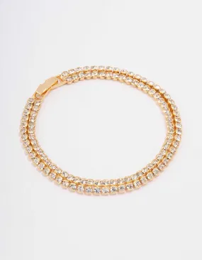 Gold Plated Double Classic Tennis Bracelet