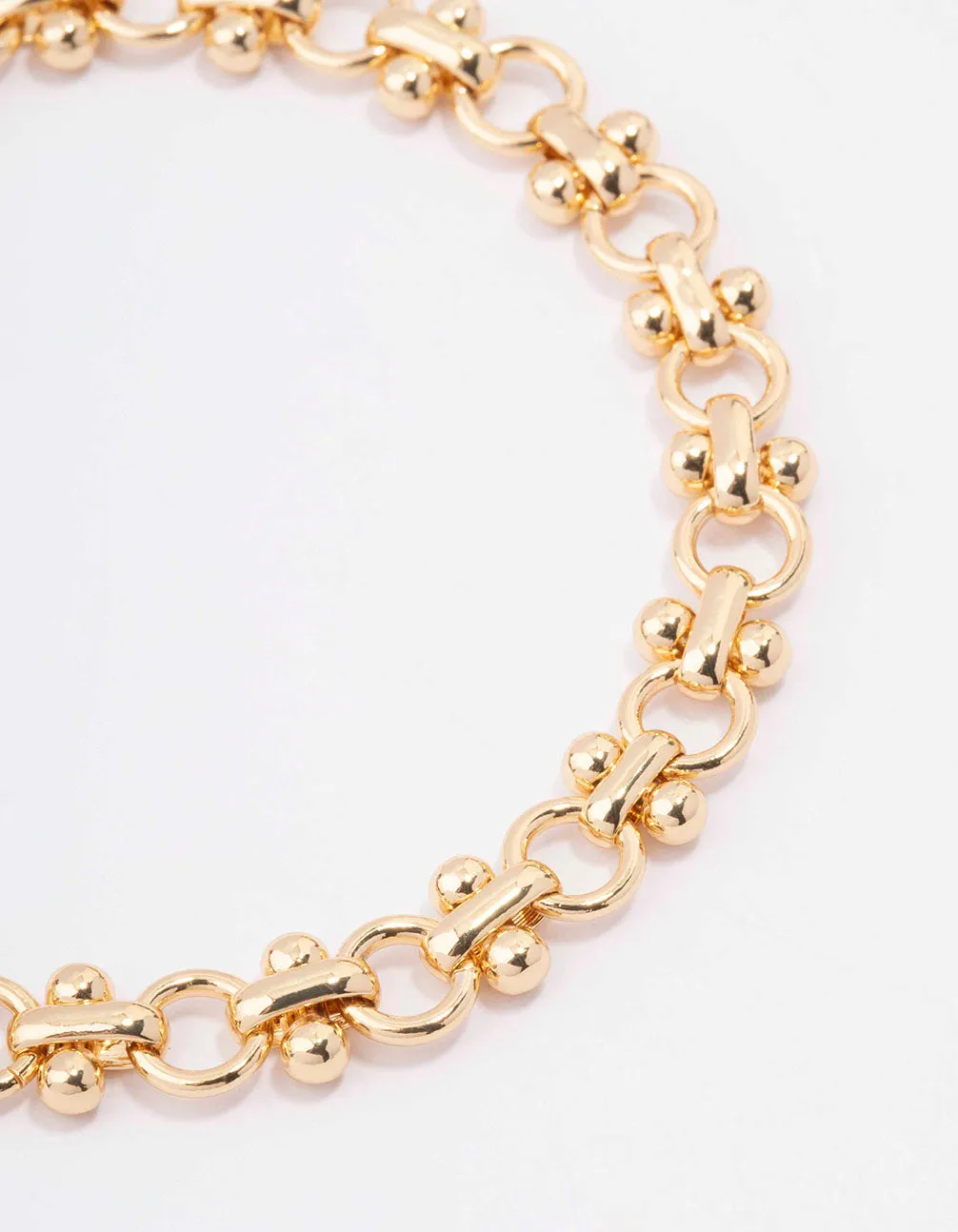 Gold Plated Interlocking Chain Bracelet