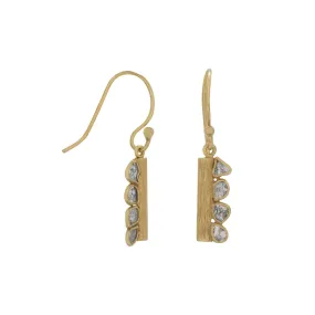 Gold Plated Polki Diamond Drop Earrings