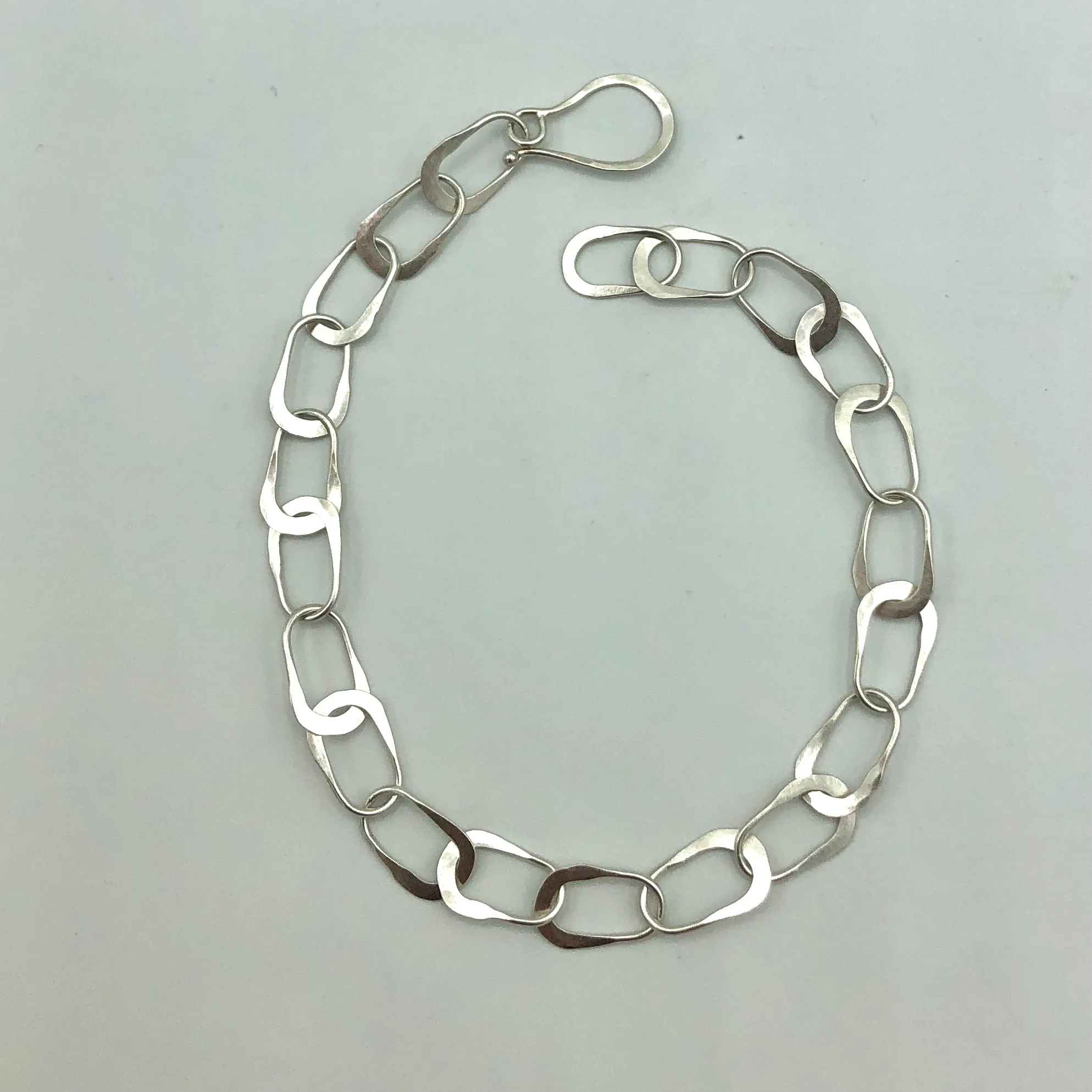 Hand Forged Aria Chain Sterling Silver Bracelet 7"