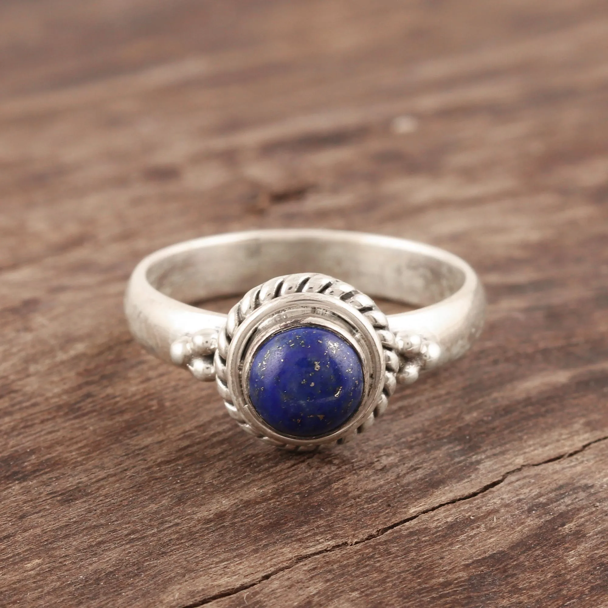 Hand Made Sterling Silver and Lapis Lazuli Ring - Mystery | NOVICA