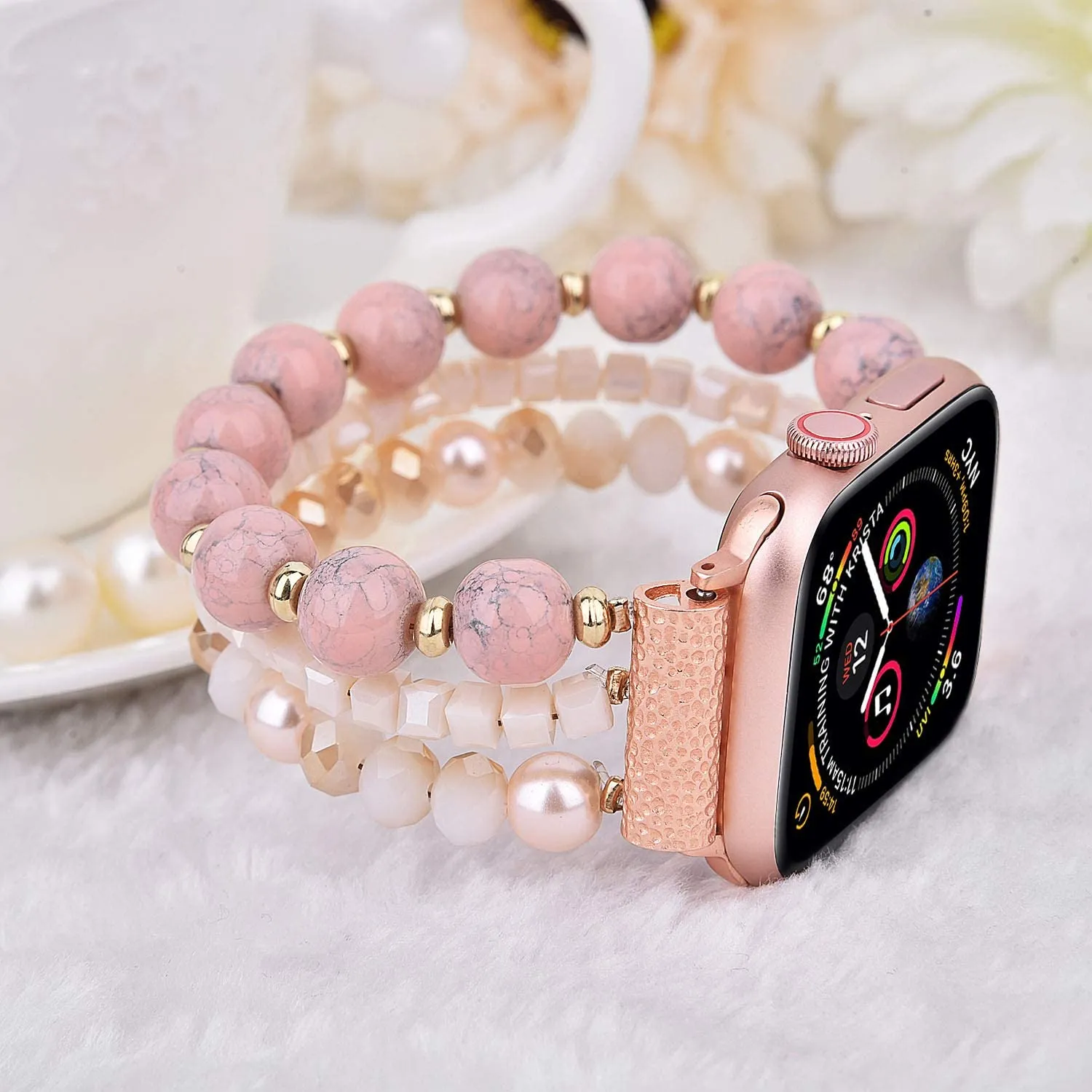 Handmade Beaded Stretchable Band for Apple Watch-Assorted Styles