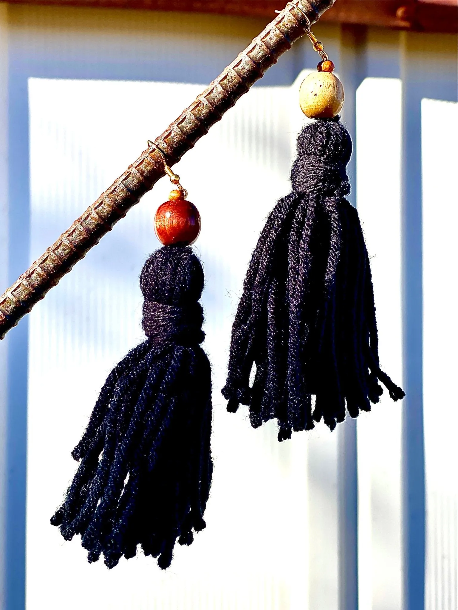 Handmade Yarn Tassel Earrings