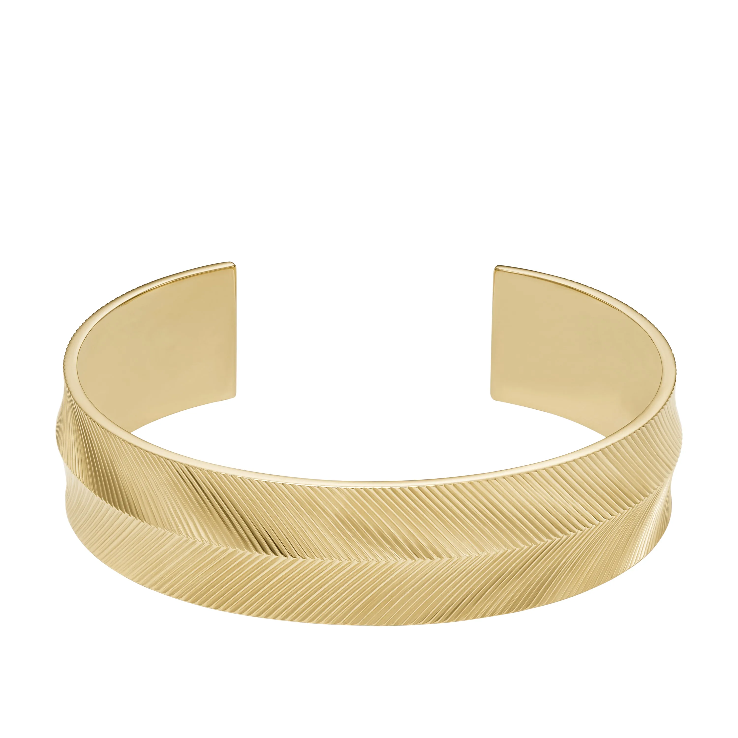 Harlow Linear Texture Gold-Tone Stainless Steel Cuff Bracelet