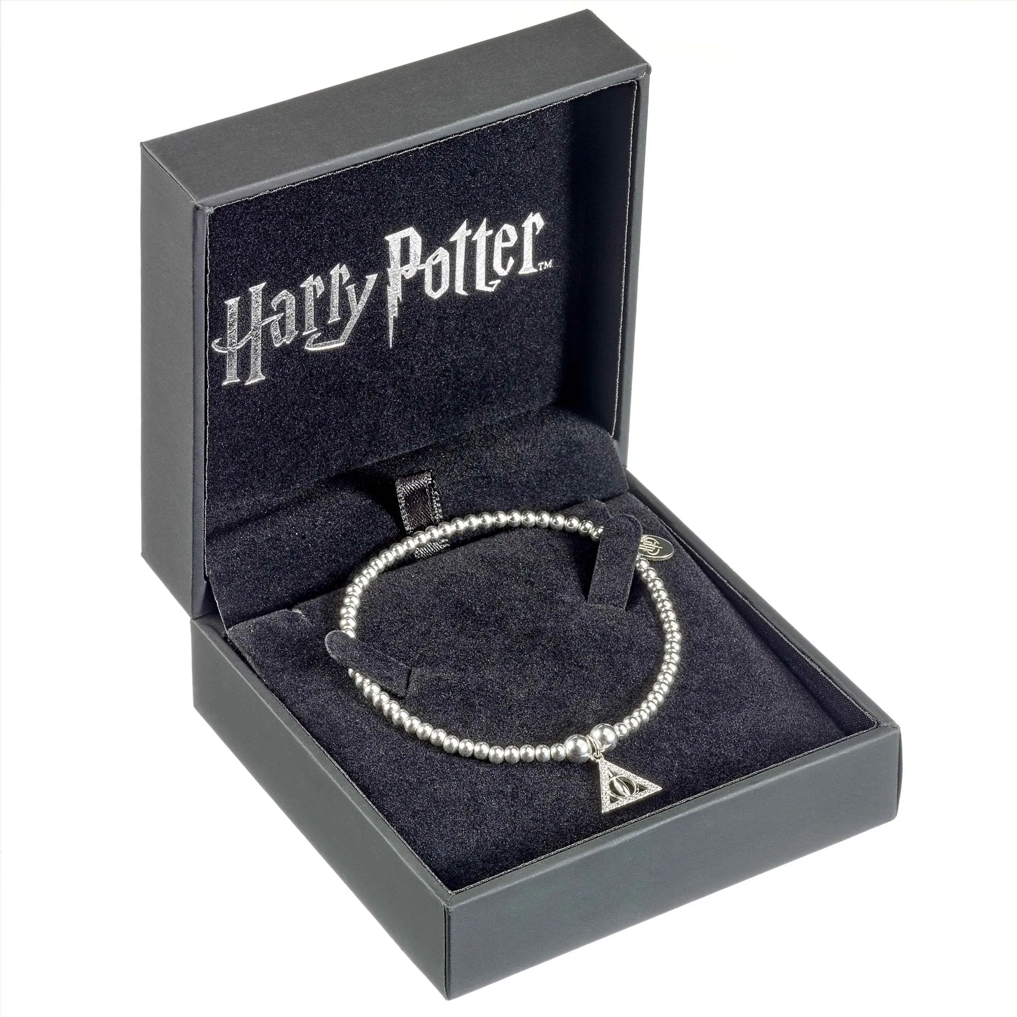 Harry Potter Sterling Silver Ball Bead Deathly Hallow Bracelet BHPSB054