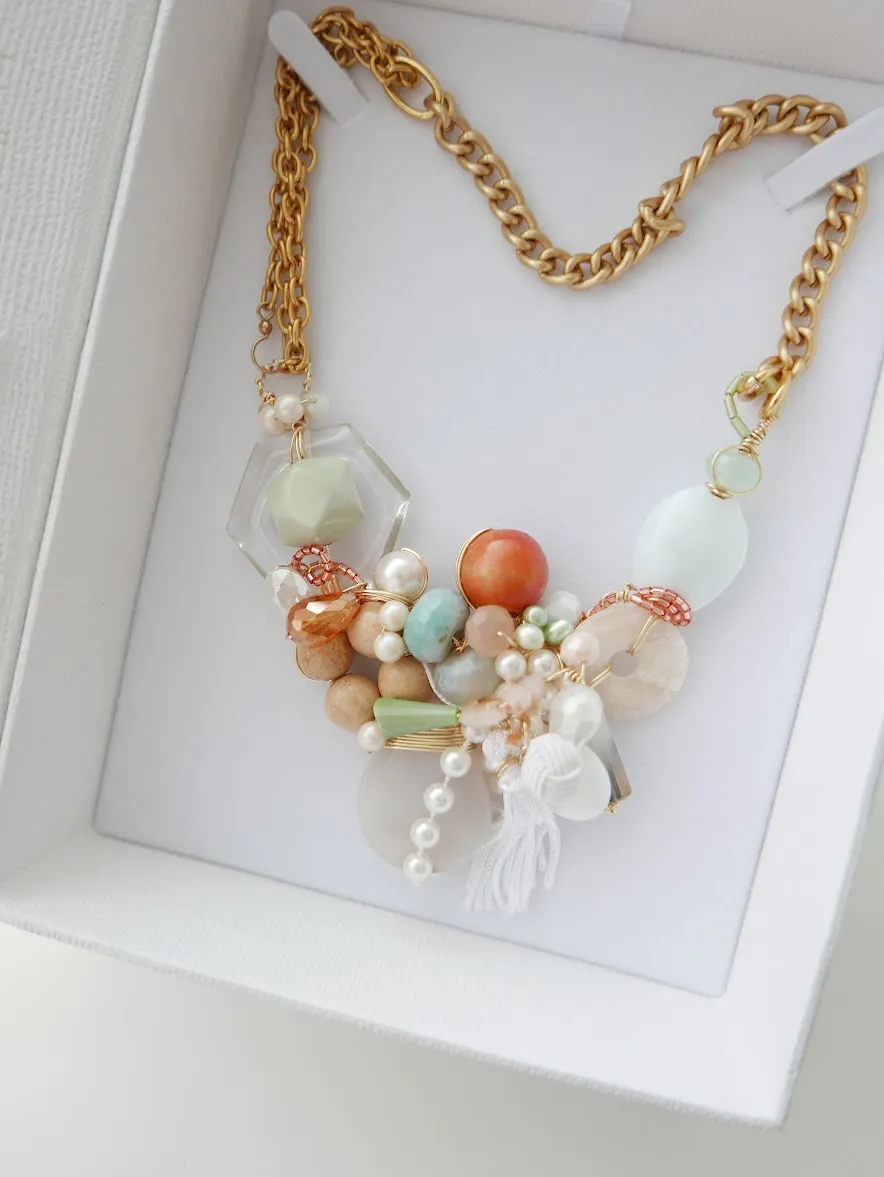 Harvest Peaches And Cream Statement Necklace