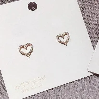 Heart Micro Pave Earrings - 2 Colors