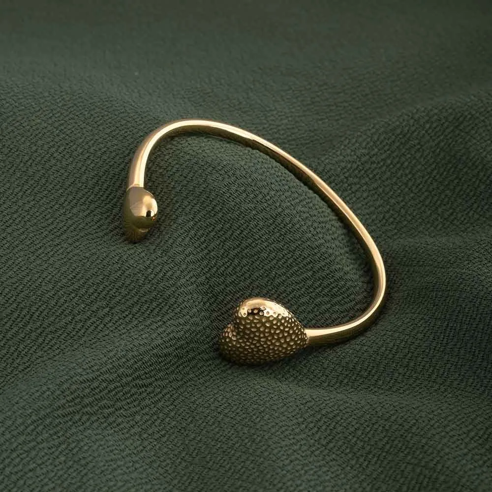 Heart Shapped Open Gold Bracelet