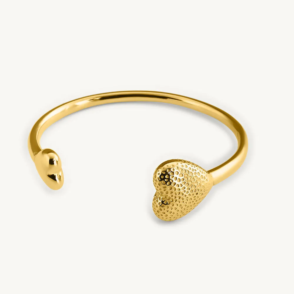 Heart Shapped Open Gold Bracelet