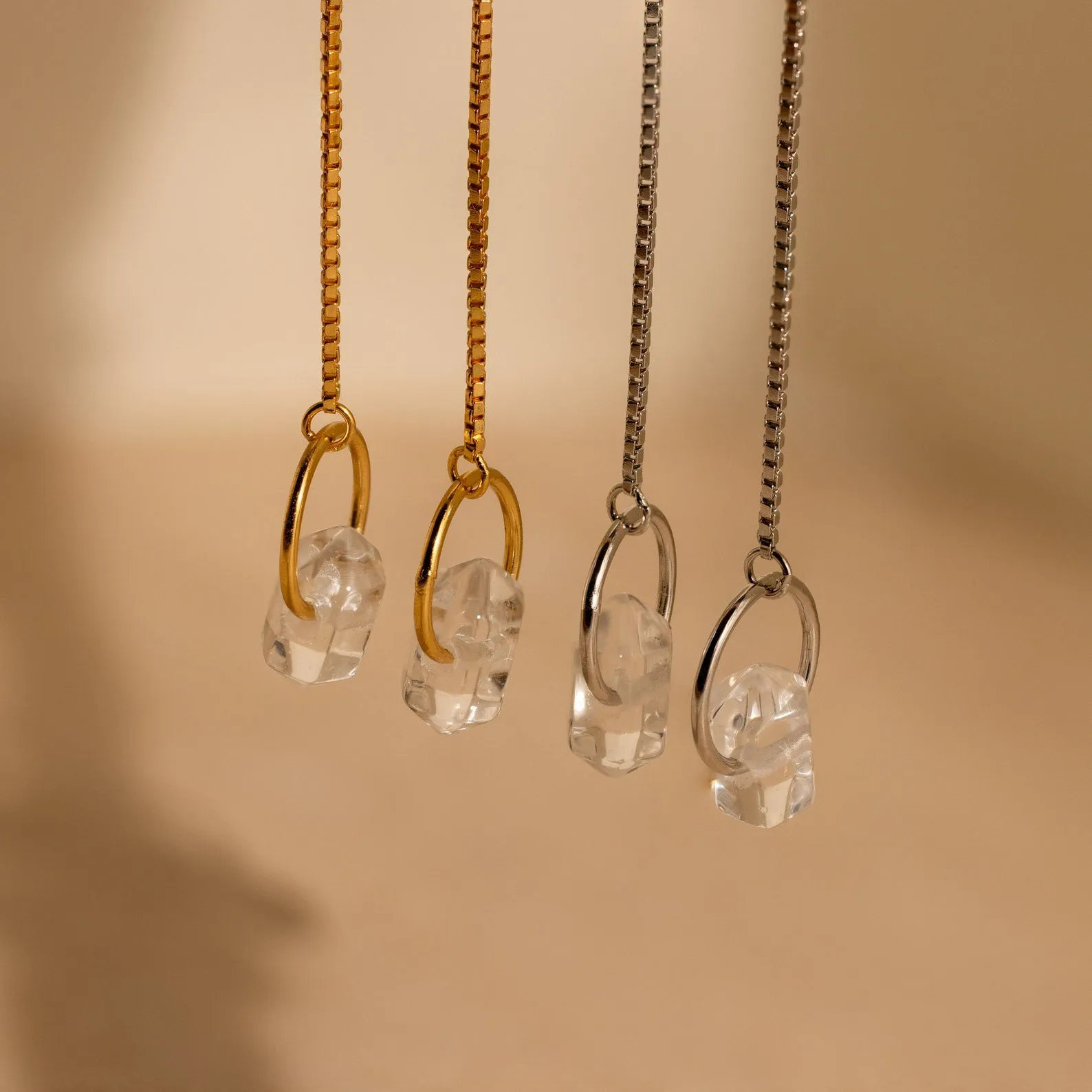 Herkimer Diamond Threader Earrings