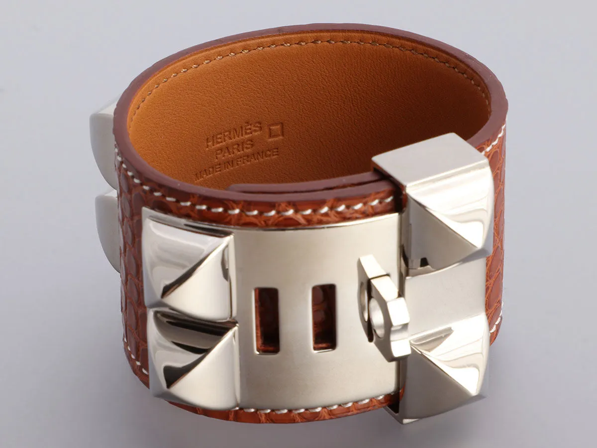 Hermès Fauve Matte Alligator Collier de Chien Bracelet CDC