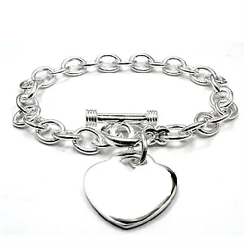 High-Polished 925 Sterling Silver Bracelet with No Stone for Women Style 6X353