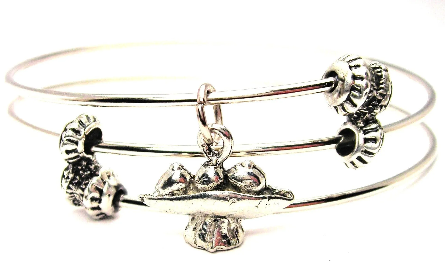 Ice Cream Sundae Triple Style Expandable Bangle Bracelet