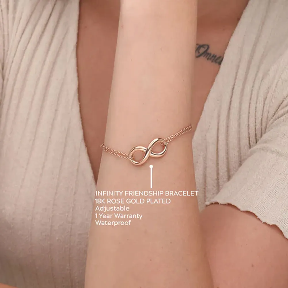 Infinity Friendship Bracelet- 18k Rose Gold Plated