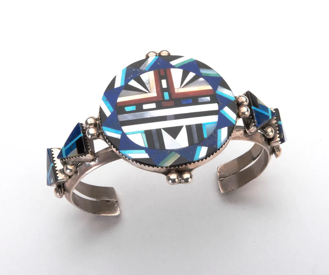 Inlaid Sunface Cuff Bracelet