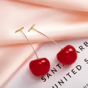 JC - Cherry Drop Earrings: 2024 Japan-Korean style, cute gift for women and girls