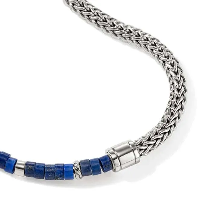 John Hardy 4MM Lapis Heishi Chain Bracelet in Sterling Silver