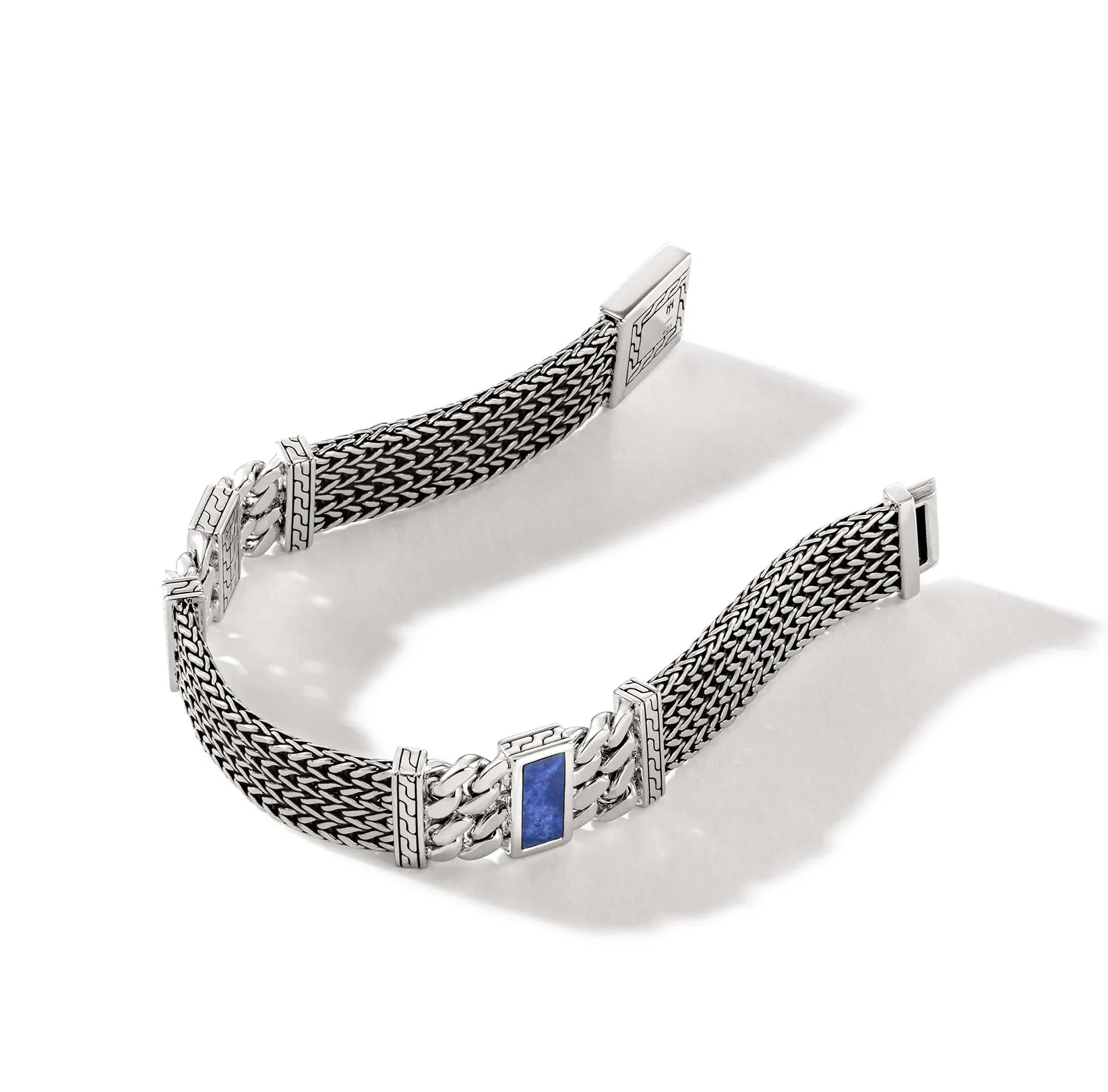 John Hardy Classic Chain Rata Sterling Silver Bracelet with Lapis Lazuli Stations