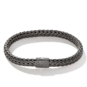 John Hardy Men's Classic Chain Matte Black Bracelet in Sterling Silver