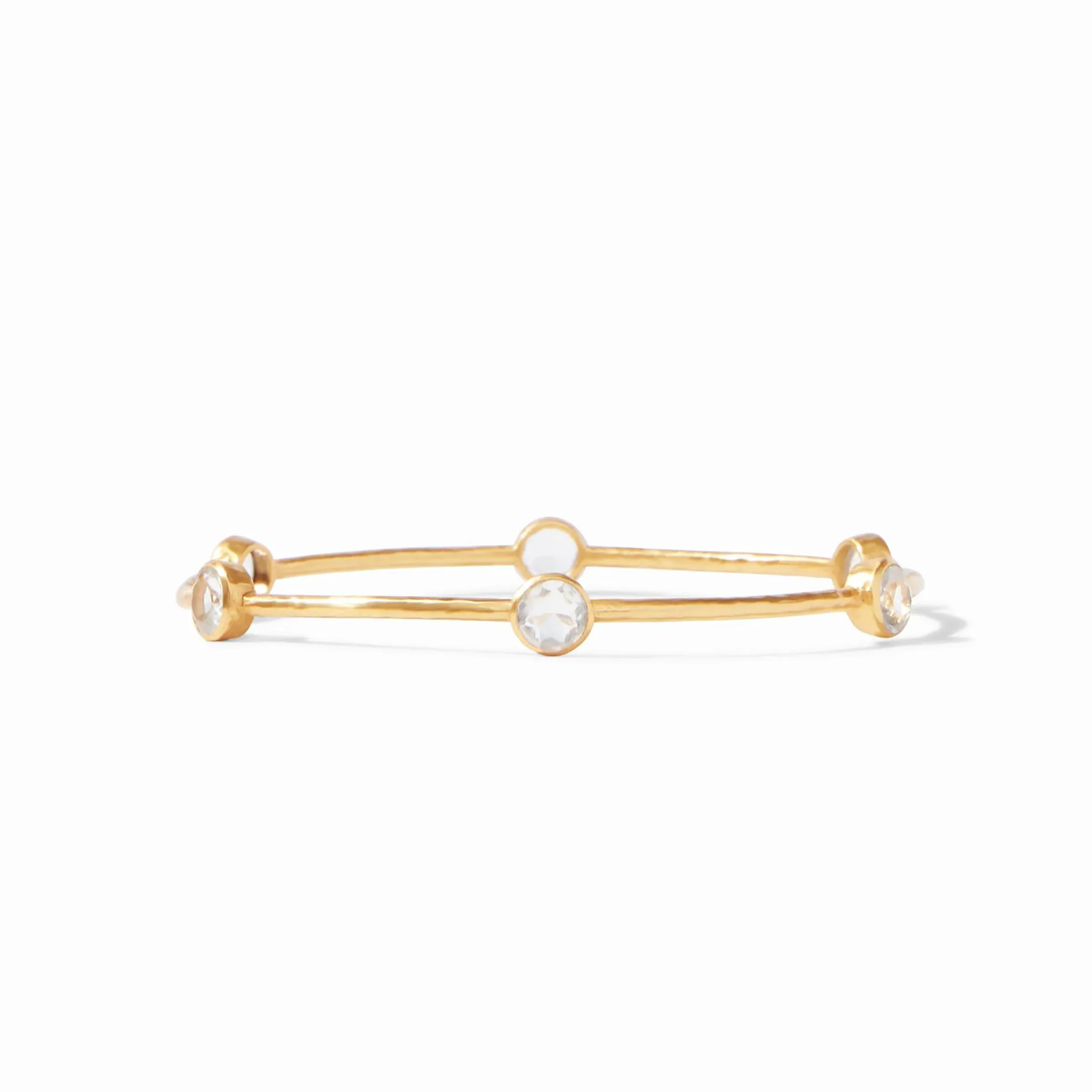 Julie Vos | Milano Bangle with Clear Crystals in Gold