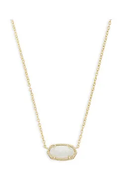 Kendra Scott Elisa Short Pendant Necklace White Opal