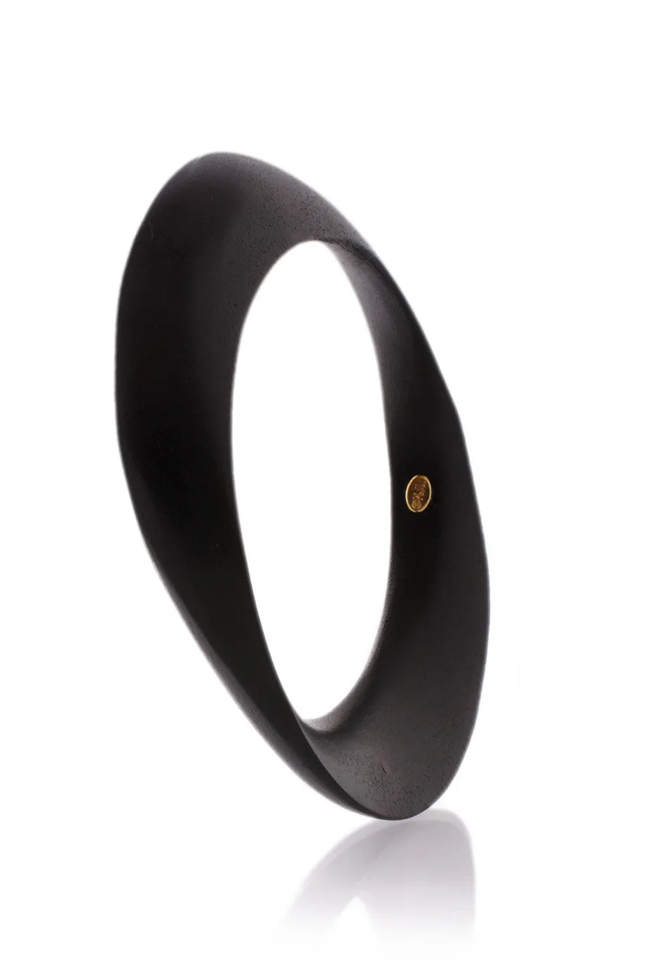 KENNETH JAY LANE BLACK WOOD Bias Cut Bangle